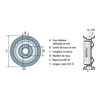 roue française 13 165/70 x 13 4 trous 130mm / 85mm deport 20mm