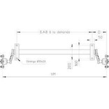 essieu non freiné 500 kg 4t115 pour la mise à la cote